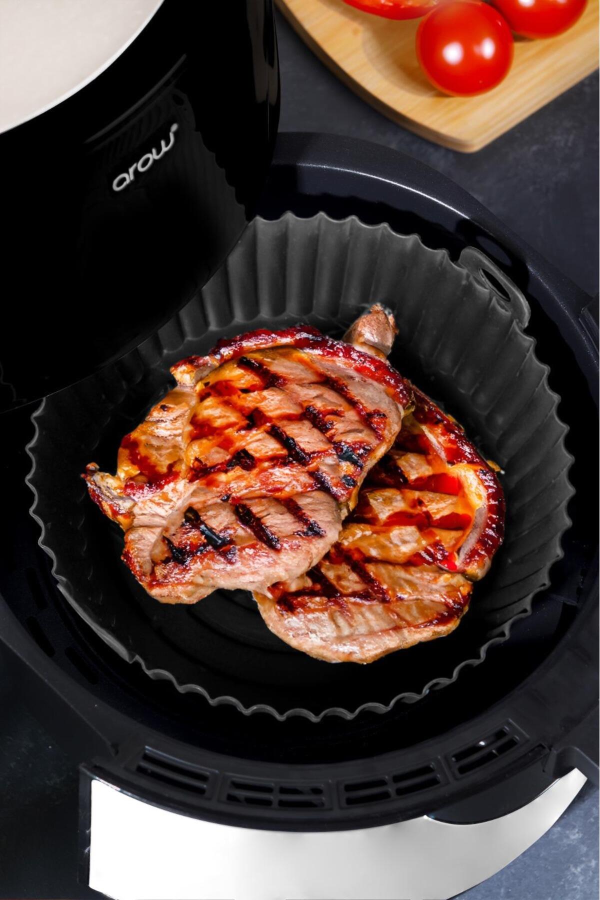 2 Adet Silikon Air Fryer Pişirme Kabı Ithal - Tüm Cihazlara Uyumlu - Siyah