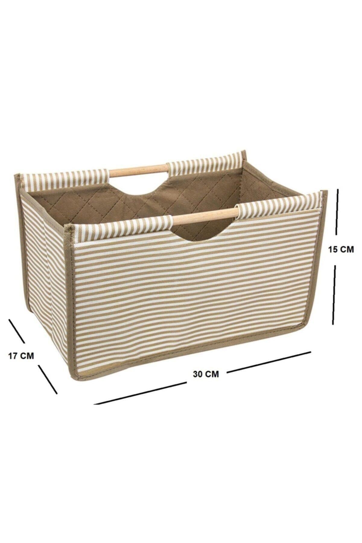 Tahta Saplı Düzenleyici Kutu Mini Boy 30x17x15 Cm - Kahverengi