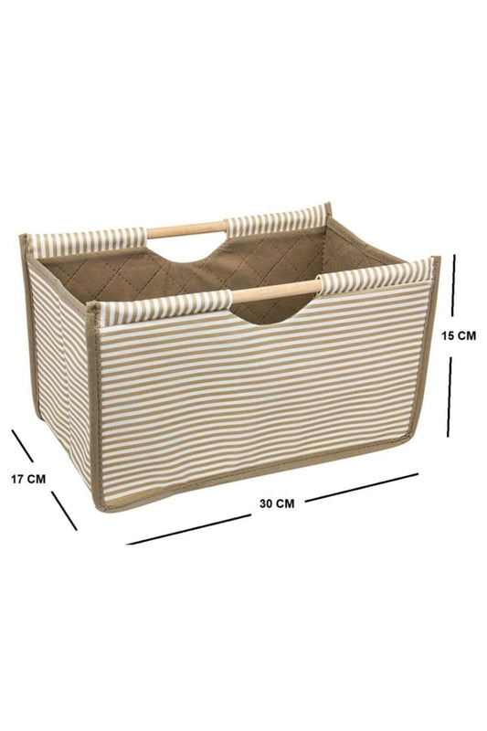 Tahta Saplı Düzenleyici Kutu Mini Boy 30x17x15 Cm - Kahverengi