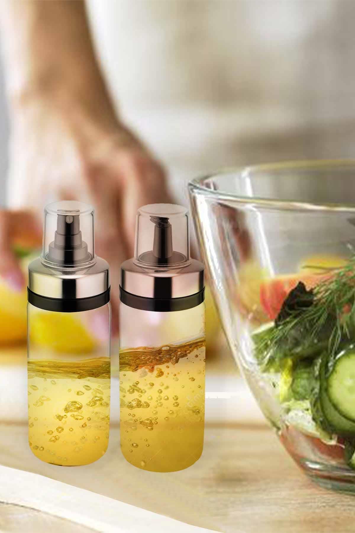2'li Set Premium Damlatmaz Yağlık Sosluk Ve Sprey Yağlık Sosluk 245cc