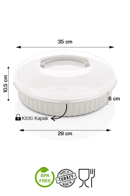 Pasta Kek Börek Taşıma Kabı Çok Amaçlı Saklama Kutusu 3800 ml Saklama Kabı