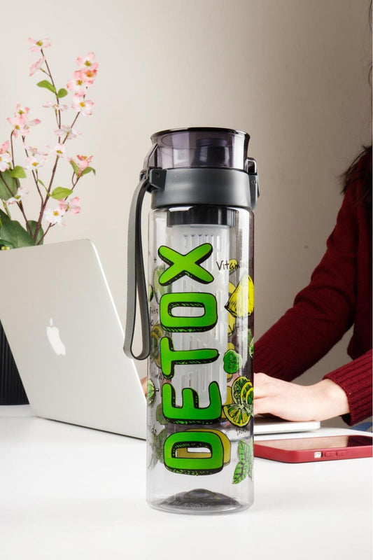 1 Adet Desenli Detox Su Matarası 800 ml