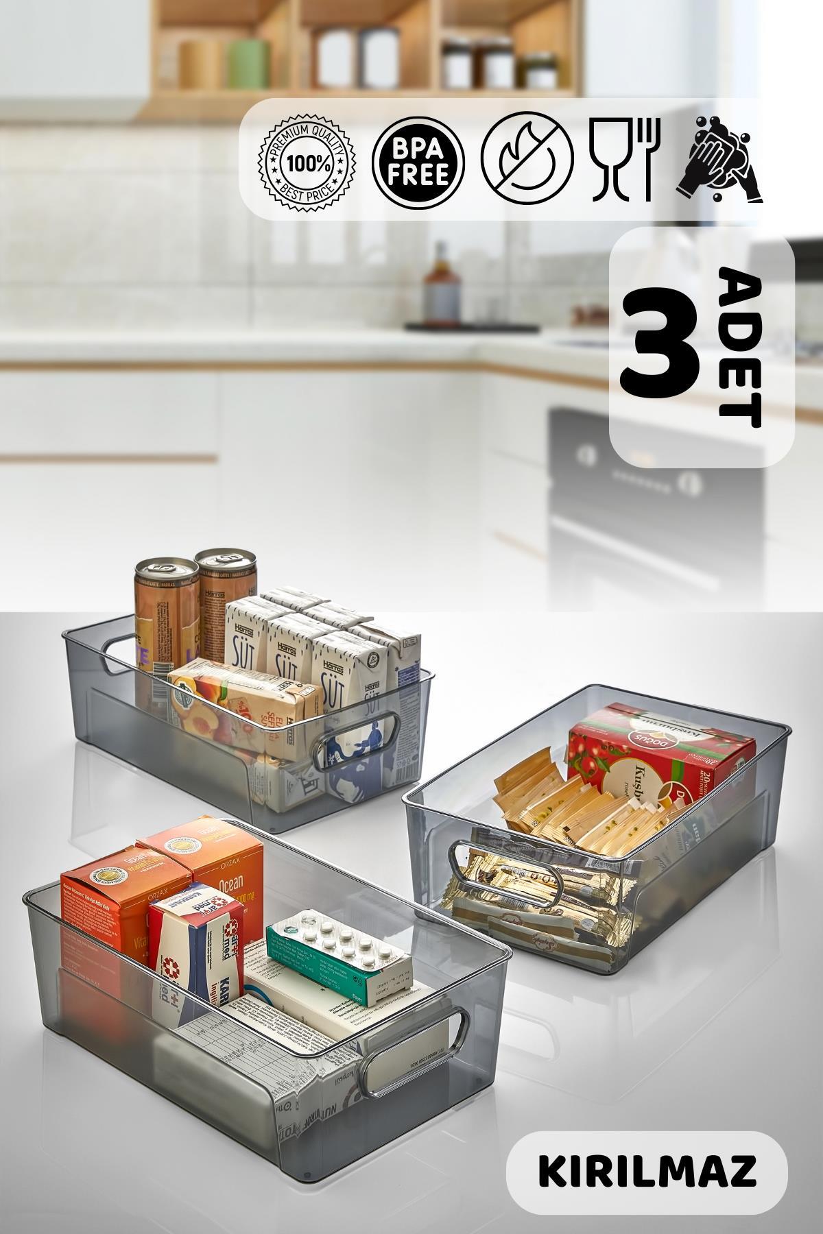 3’lü Maxi Platin Buzdolabı Ve Dolap Içi Organizeri - Kırılmaz Ultra Sağlam
