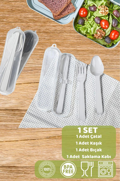 Seyahat Kutulu Kaşık Çatal Bıçak Servis Seti - Piknik Seti