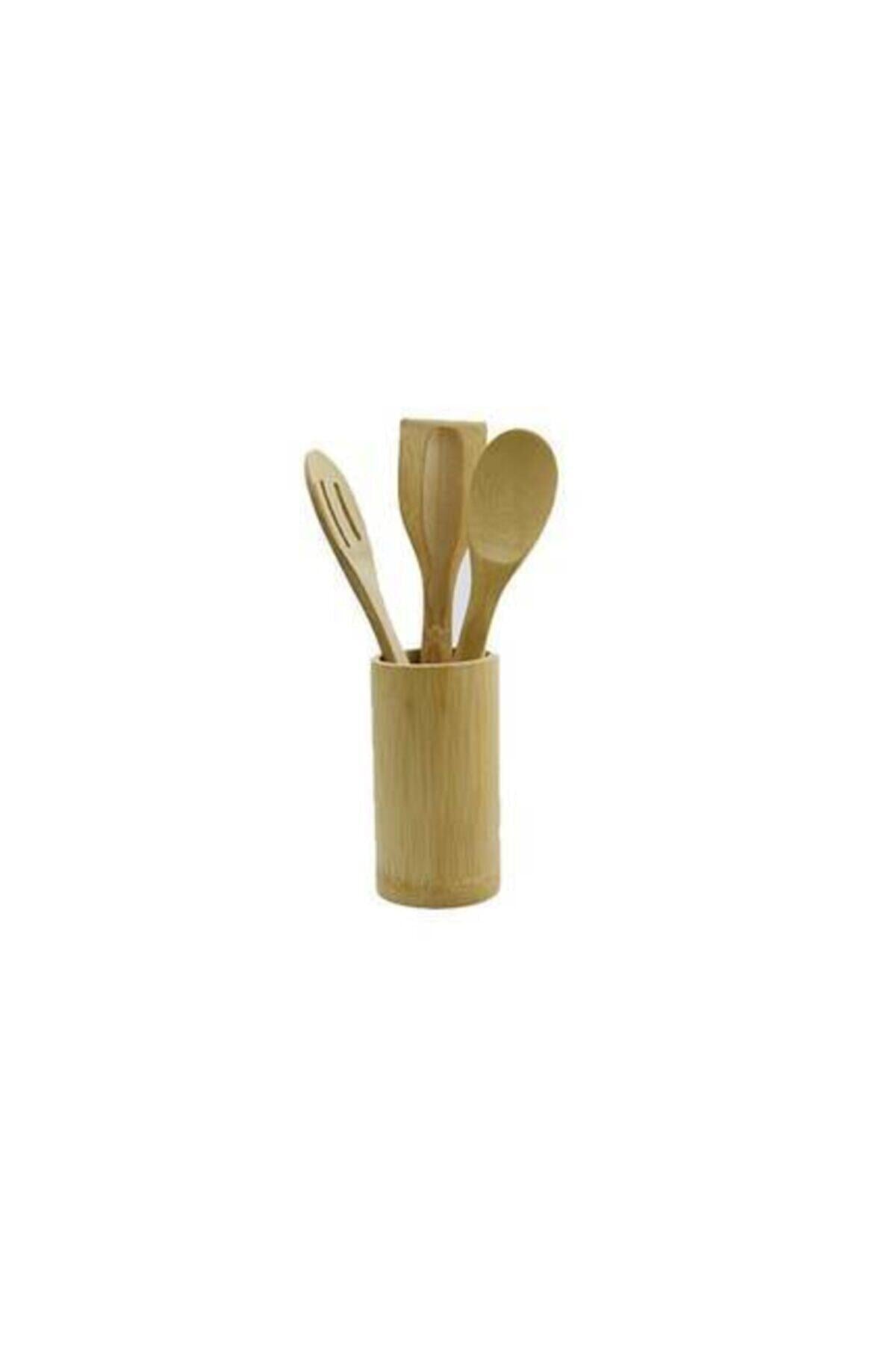 Thn-74119 Bambu Standlı Kaşık Seti 4 Parça