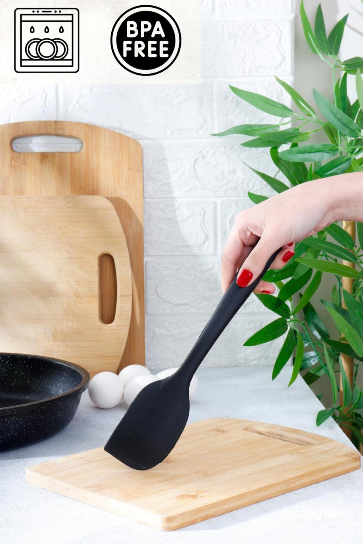 1 Adet Siyah Silikon Yan Spatula