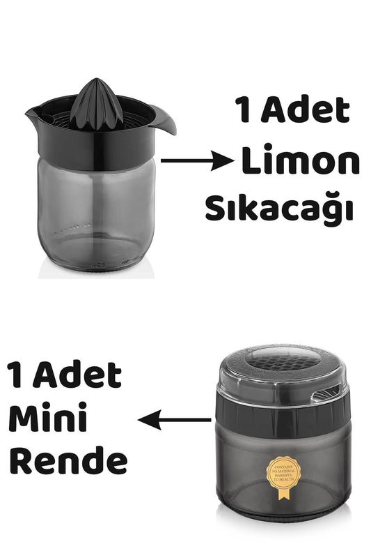 Füme Rainbow 7 Parça Mutfak Seti – Karaf Sürahi Yağlık Rende Limon Sıkacağı Tuzluk