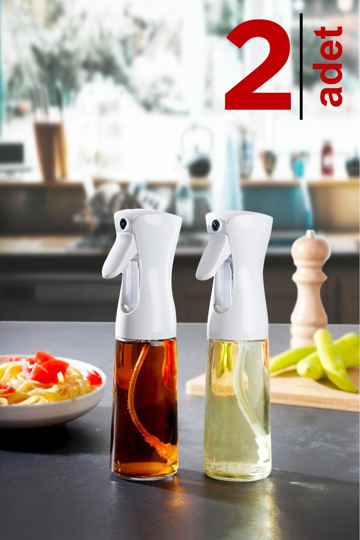 2 Adet Cam Yağlık Sirkelik – Beyaz Sprey Yağdanlık 225 ml