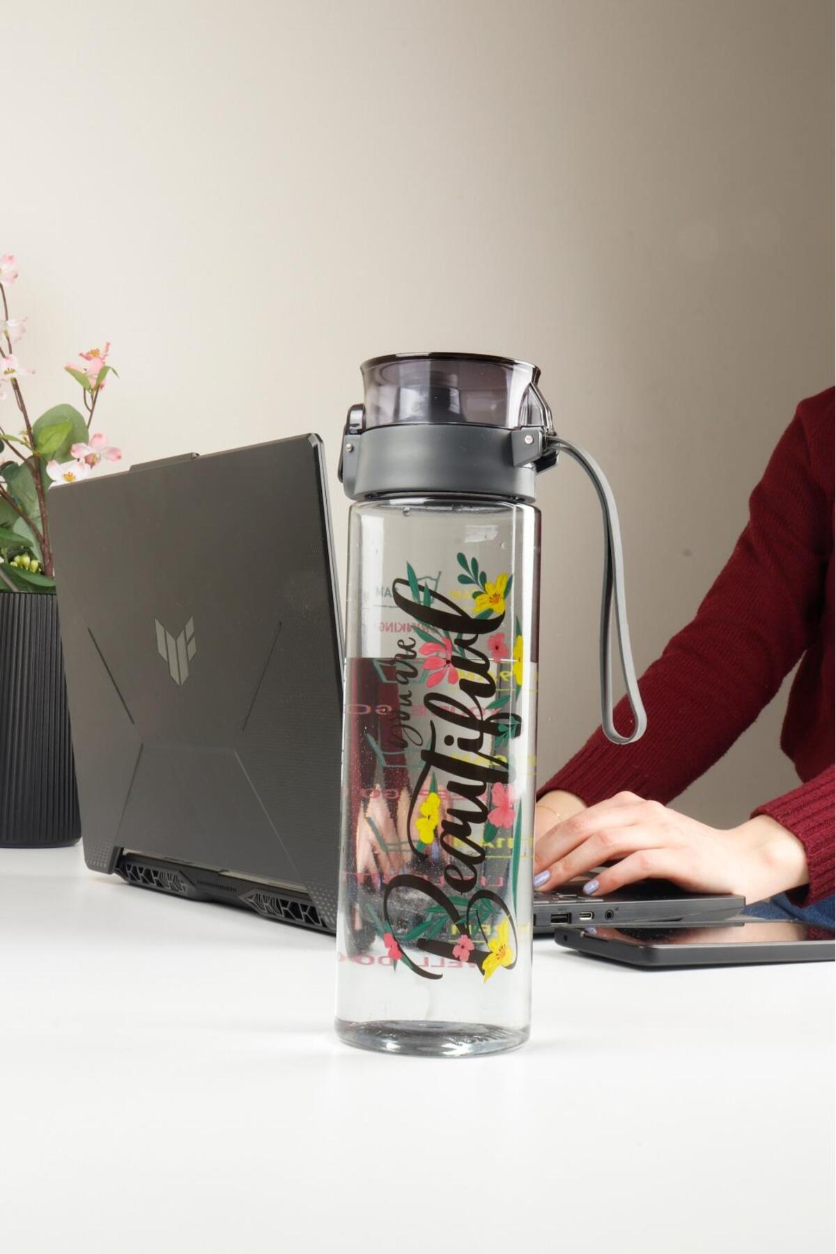 1 Adet Desenli Su Matarası 800 Ml