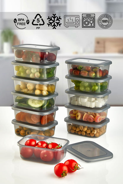 12 Adet Lunch Box Kahvaltılık Saklama Kabı