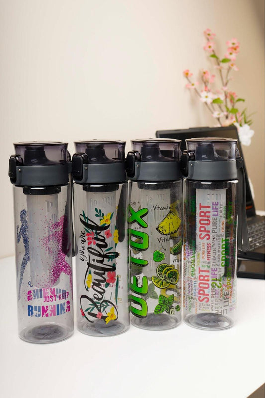 1 Adet Desenli Detox Su Matarası 800 ml