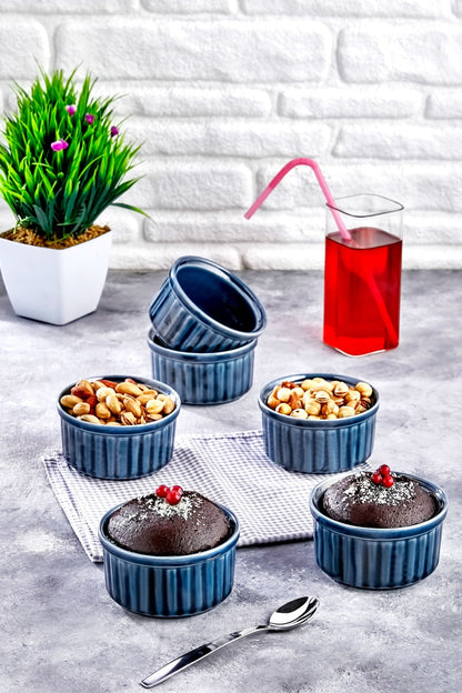 6’lı Porselen Büyük Sufle Kabı - Sunum Kasesi - Air Fryer Kabı