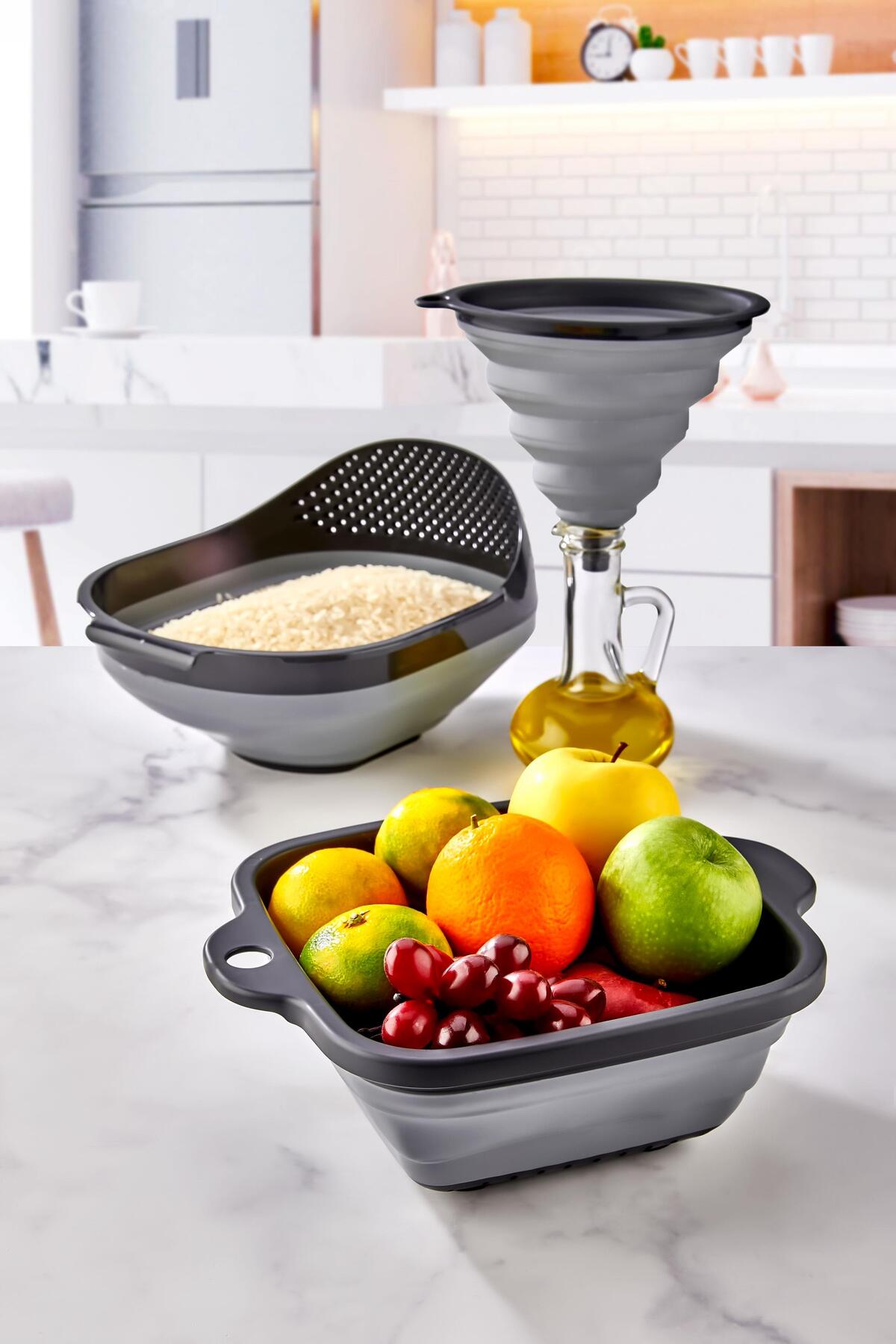 Katlanır 3 Parça Mutfak Süzgeç Seti – Collapsible Set
