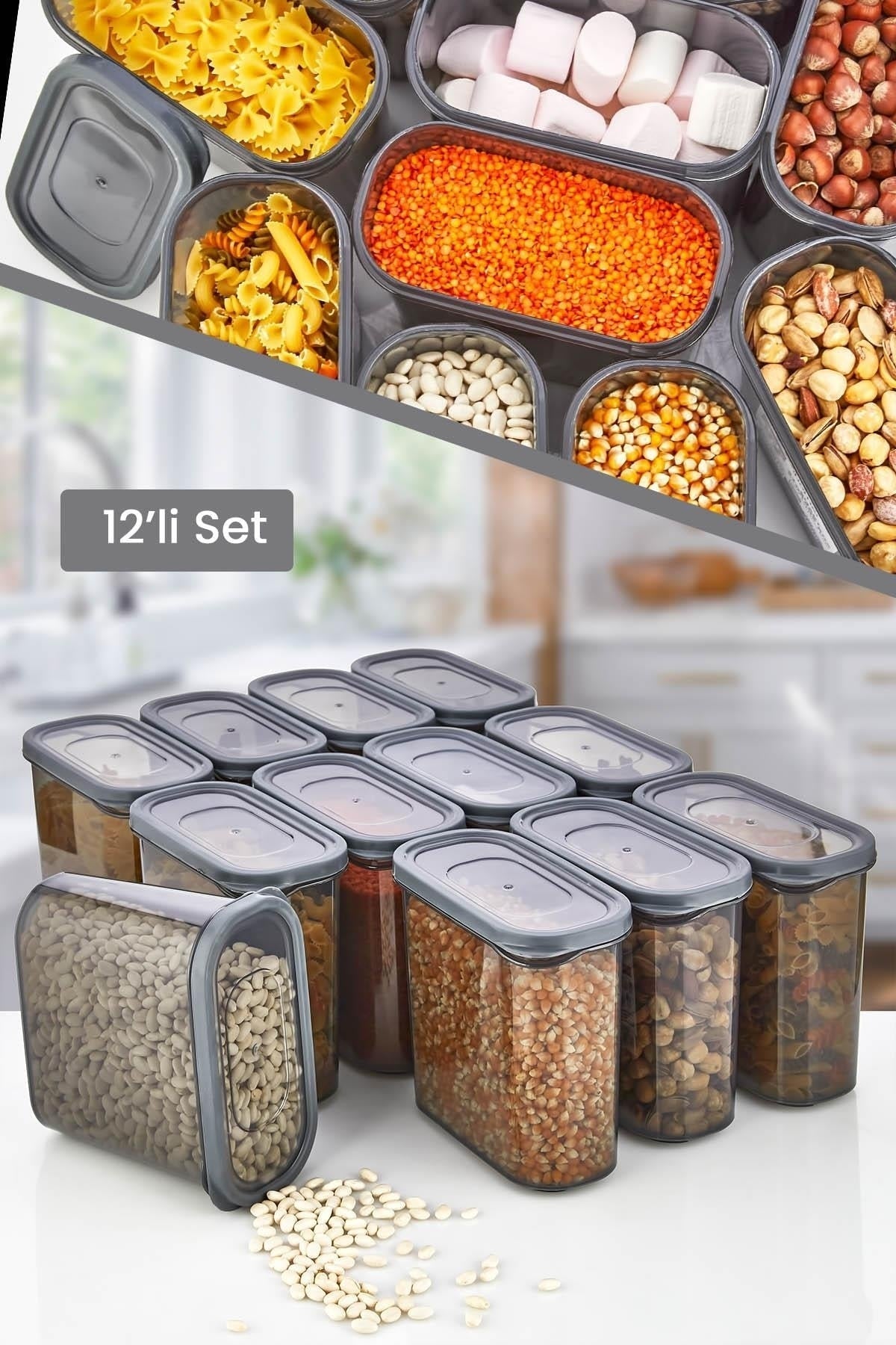 Nivabox 12'li Set Erzak Saklama Kabı  12x1500 ml