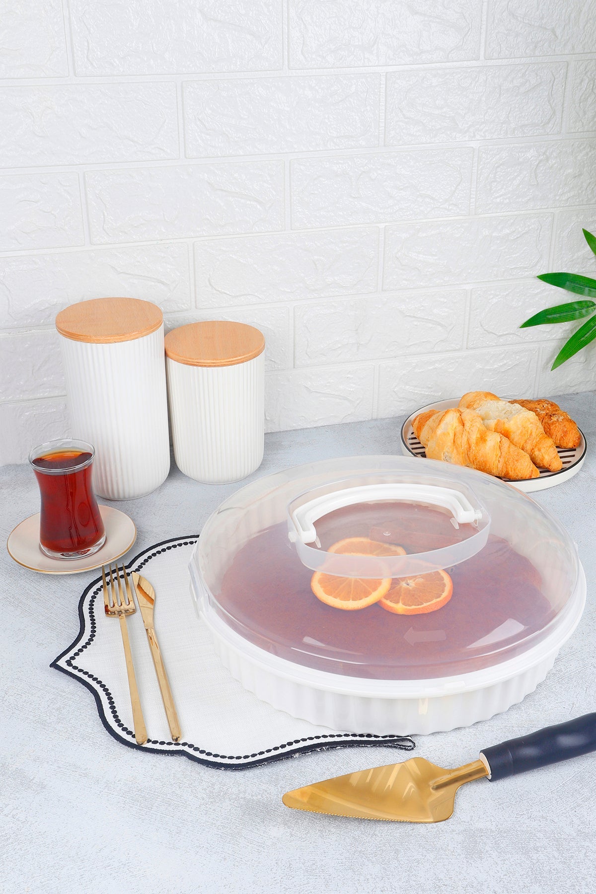 Pasta Kek Börek Taşıma Kabı Çok Amaçlı Saklama Kutusu 3800 ml Saklama Kabı