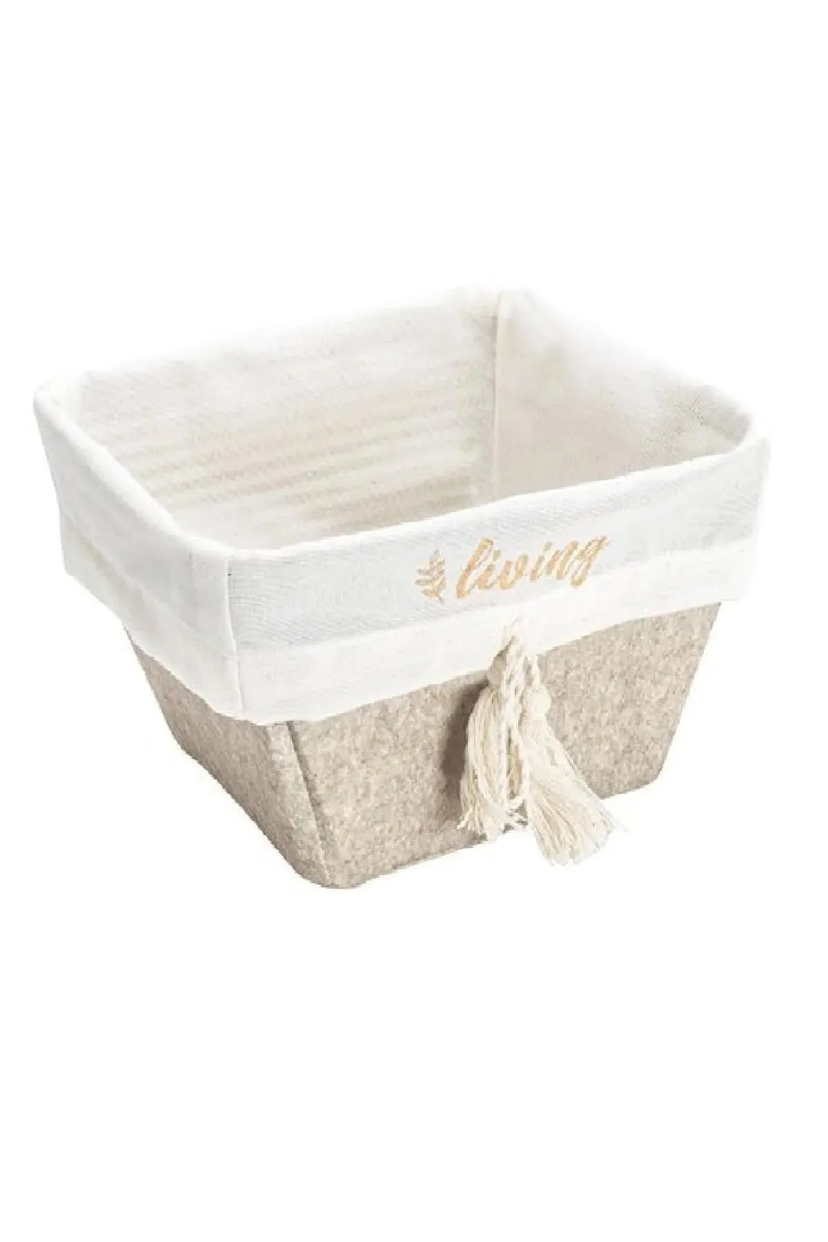 Lüx Keçe Kare Sepet Maxi 20X20X13 cm - Bej