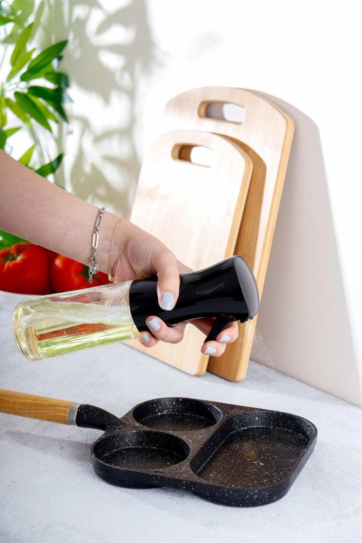 2 Adet Cam Yağlık Sirkelik – Siyah Sprey Yağdanlık 225 ml