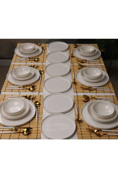 Bone Porselen Modern 24 Parça Yemek Takımı 6 Kişilik