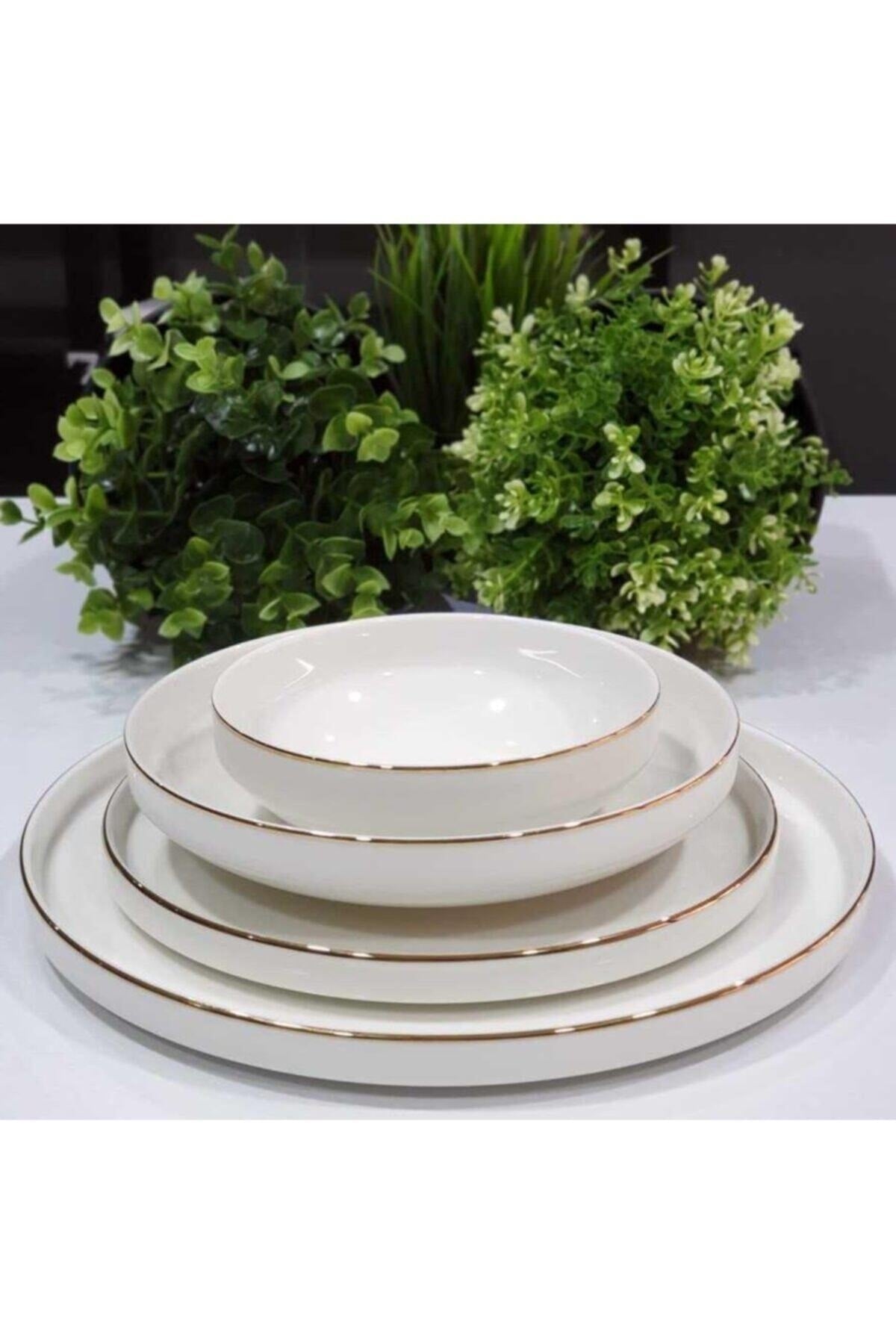 Modern Gold 24 Parça 6 Kişilik Yemek Takımı Seti