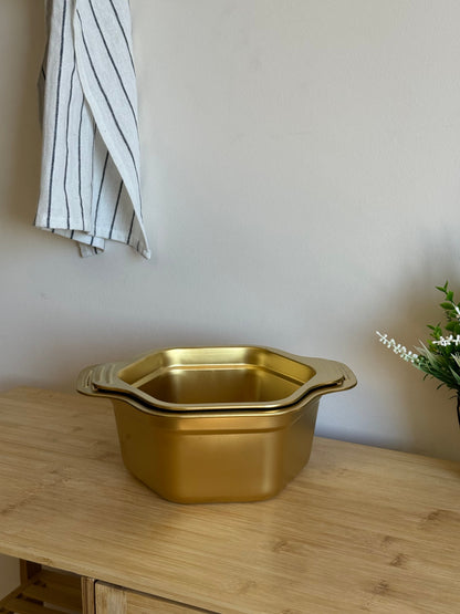 Garden Altıgen İki Boy Karaştırma Kase 22 cm, 20 cm, Gold KOD:9874-75