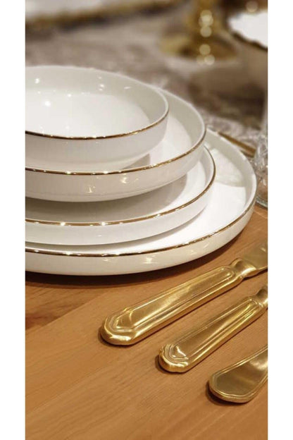 Modern Gold 24 Parça 6 Kişilik Yemek Takımı Seti