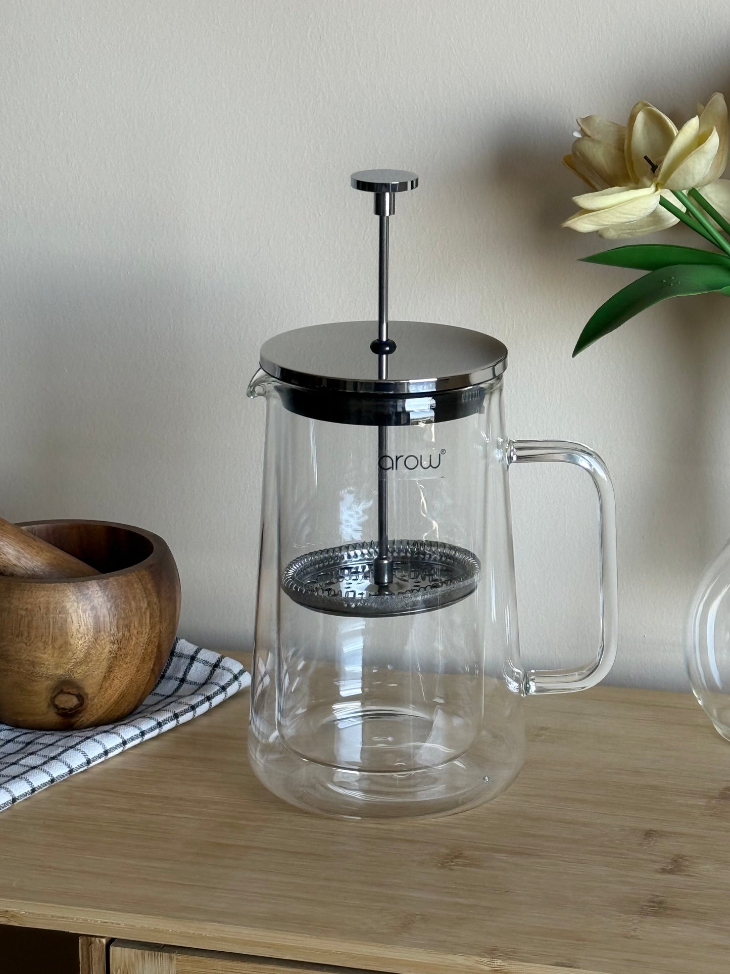 Vienna Çift Cidarlı Cam French Press 1 Litre KOD:3411