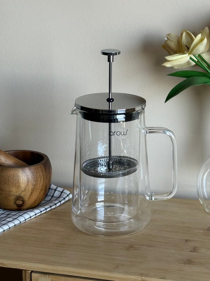 Vienna Çift Cidarlı Cam French Press 1 Litre KOD:3411