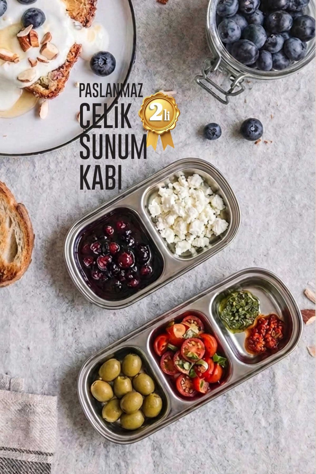 2'li Çelik Sunum Seti