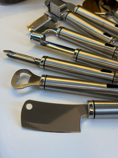 Melly Metal Saplı 10 Parça Mutfak Seti