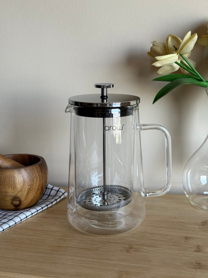 Vienna Çift Cidarlı Cam French Press 1 Litre KOD:3411