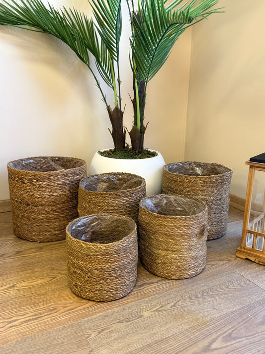 5’li Handmade Hasır Saksı Sepet Organizer Set