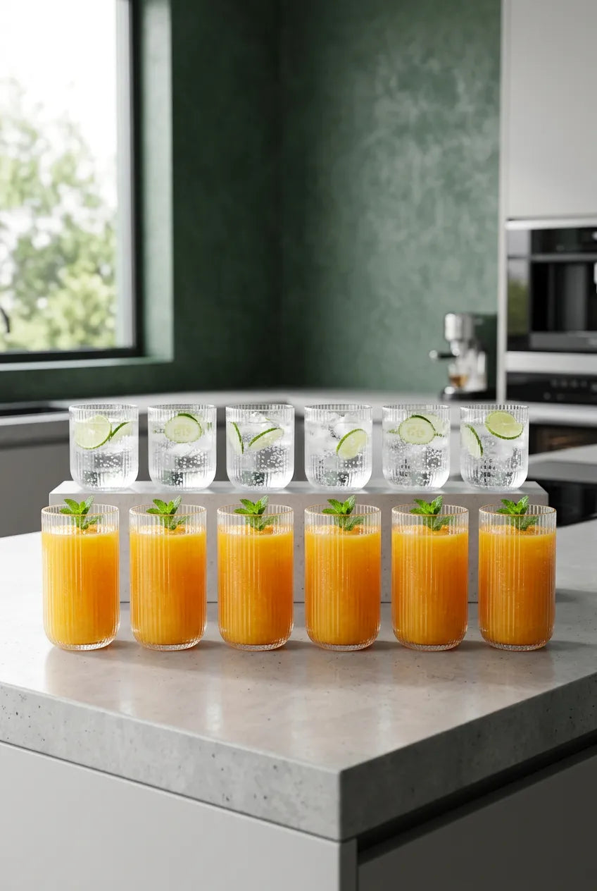 Aster 12 li cam bardak set 6 ad 440ml 6 ad 275ml
