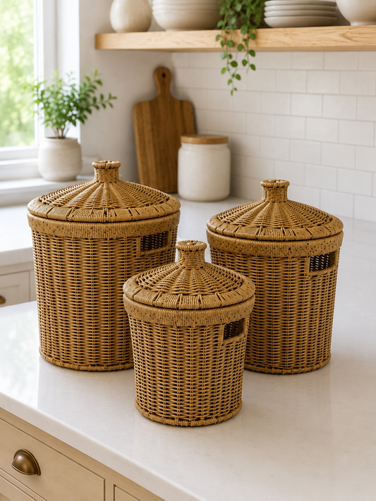Linda 3 Boy Rattan Patates Soğanlık Seti KOD:87