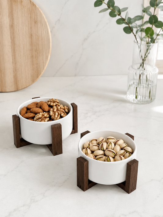 Bollu Ahşap Standlı Kase Set KOD:91190-89