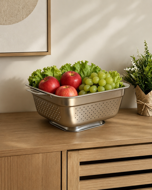 Garden Kare Kulplu Süzgeç 26 cm, KOD:9850