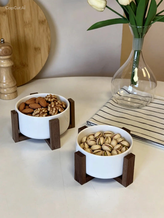 Bollu Ahşap Standlı Kase Set KOD:91190-89