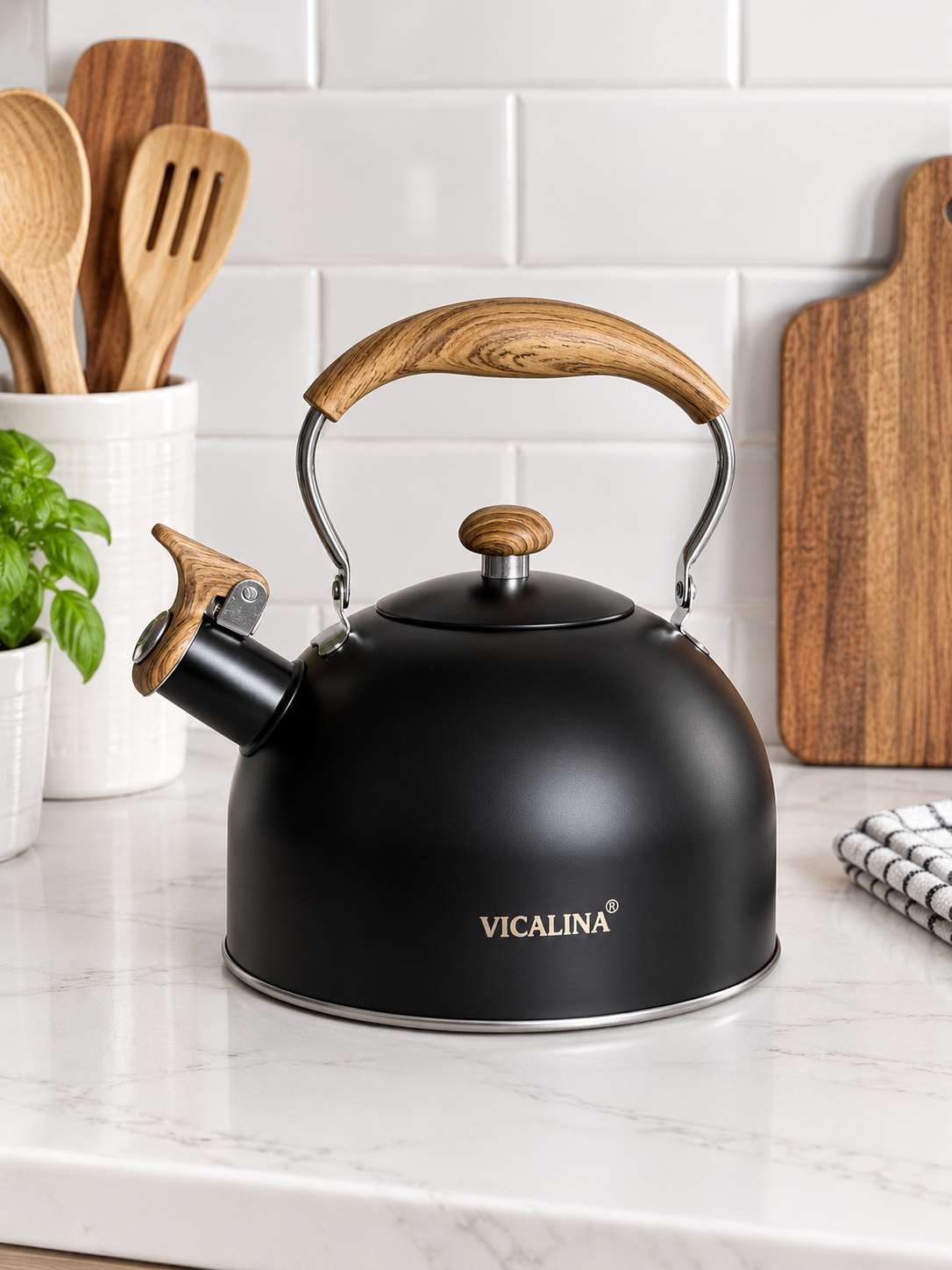 Vicalina Fırın Boya Çaydanlık 2,5 Litre Siyah